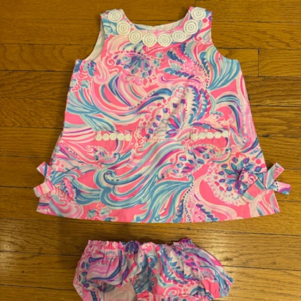 NWOT Lilly Pulitzer baby girls Knit Shift Dress and Bloomers, size 6-12 Months